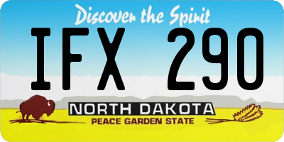 ND license plate IFX290