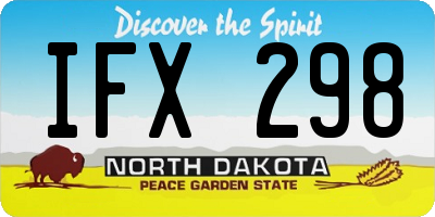 ND license plate IFX298