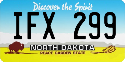 ND license plate IFX299