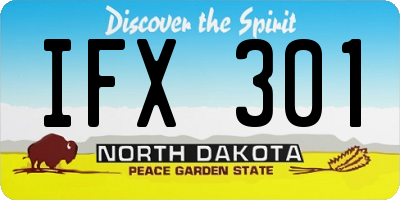 ND license plate IFX301