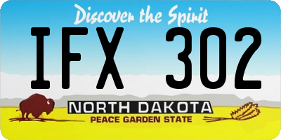 ND license plate IFX302