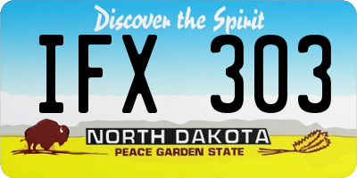ND license plate IFX303