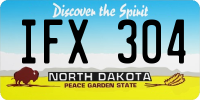 ND license plate IFX304