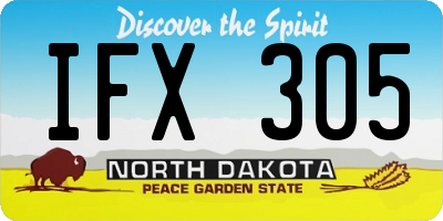 ND license plate IFX305