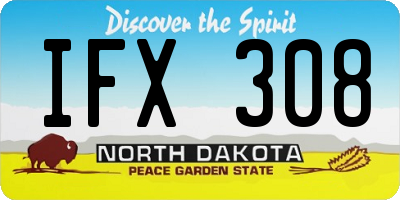 ND license plate IFX308