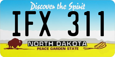 ND license plate IFX311