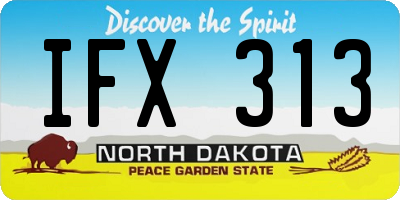 ND license plate IFX313