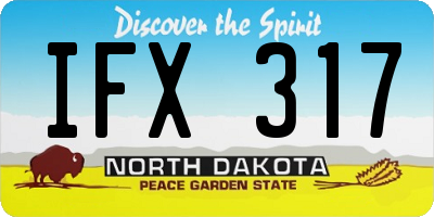 ND license plate IFX317