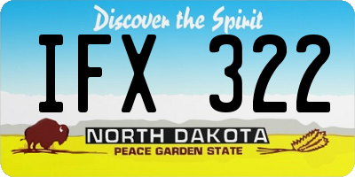 ND license plate IFX322