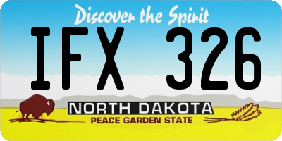 ND license plate IFX326