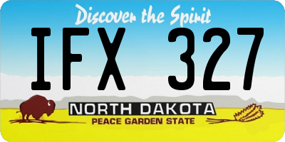 ND license plate IFX327