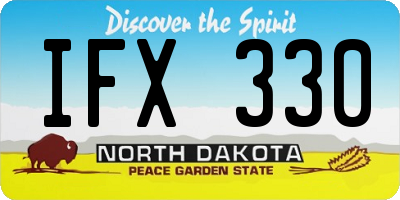 ND license plate IFX330