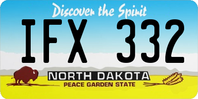 ND license plate IFX332