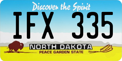 ND license plate IFX335