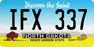 ND license plate IFX337