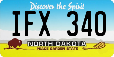 ND license plate IFX340