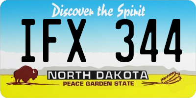 ND license plate IFX344