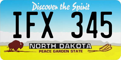 ND license plate IFX345