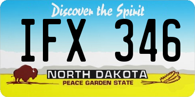 ND license plate IFX346