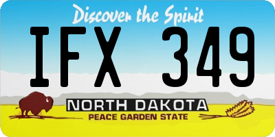 ND license plate IFX349
