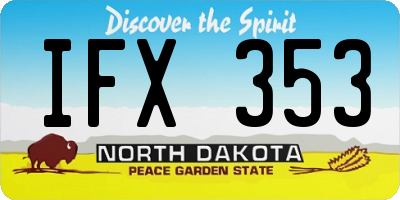 ND license plate IFX353