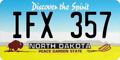 ND license plate IFX357