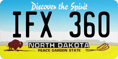 ND license plate IFX360