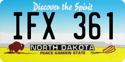 ND license plate IFX361