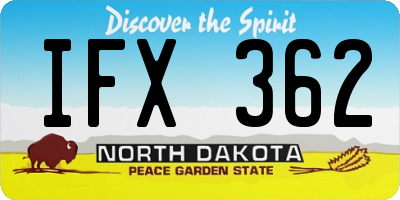 ND license plate IFX362