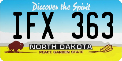 ND license plate IFX363
