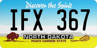 ND license plate IFX367