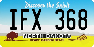 ND license plate IFX368