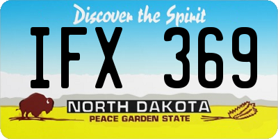 ND license plate IFX369