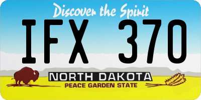ND license plate IFX370