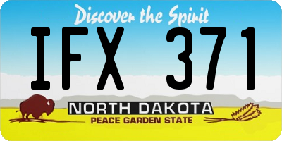 ND license plate IFX371