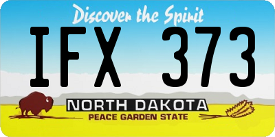 ND license plate IFX373