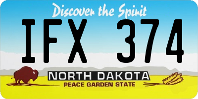 ND license plate IFX374