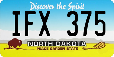 ND license plate IFX375