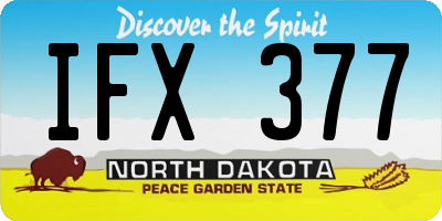 ND license plate IFX377