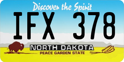 ND license plate IFX378