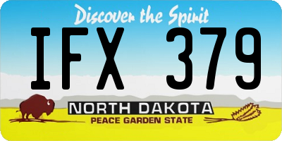ND license plate IFX379