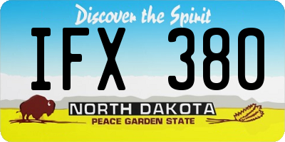 ND license plate IFX380