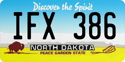 ND license plate IFX386