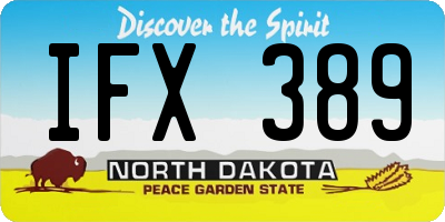 ND license plate IFX389