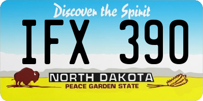 ND license plate IFX390