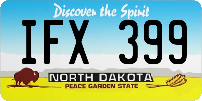 ND license plate IFX399
