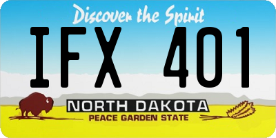 ND license plate IFX401