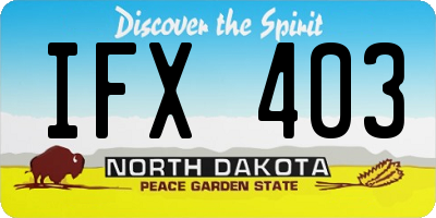 ND license plate IFX403
