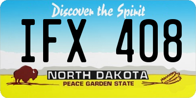 ND license plate IFX408