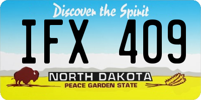ND license plate IFX409